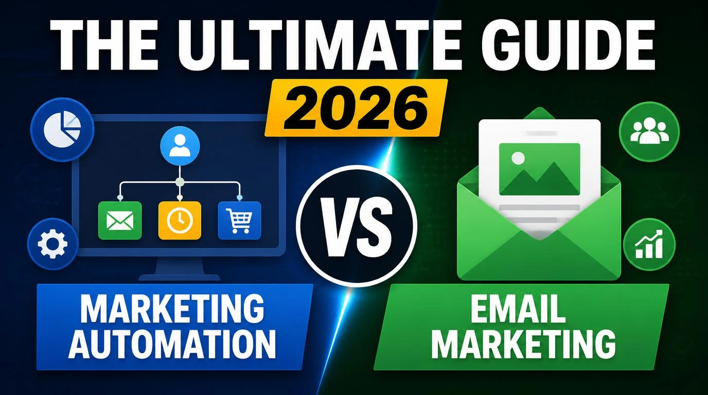 Marketing automation vs email marketing comparison for business growth in 2026.